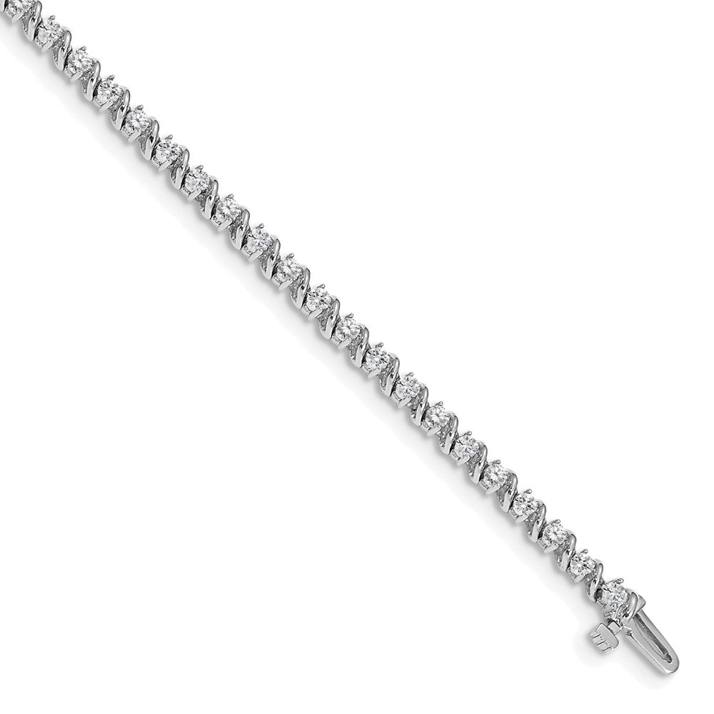 14k White Gold 2.25mm Swirled Tennis Bracelet Mounting