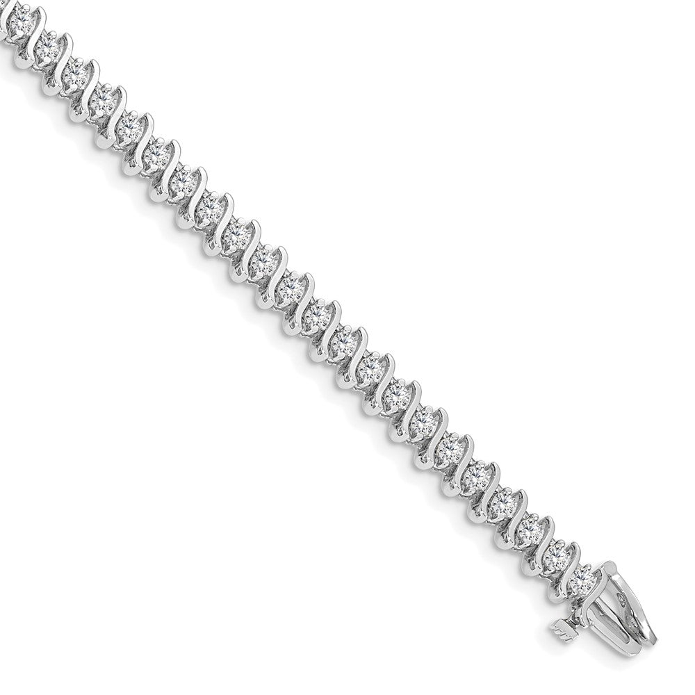 14k White Gold 2.6mm Diamond Tennis Bracelet