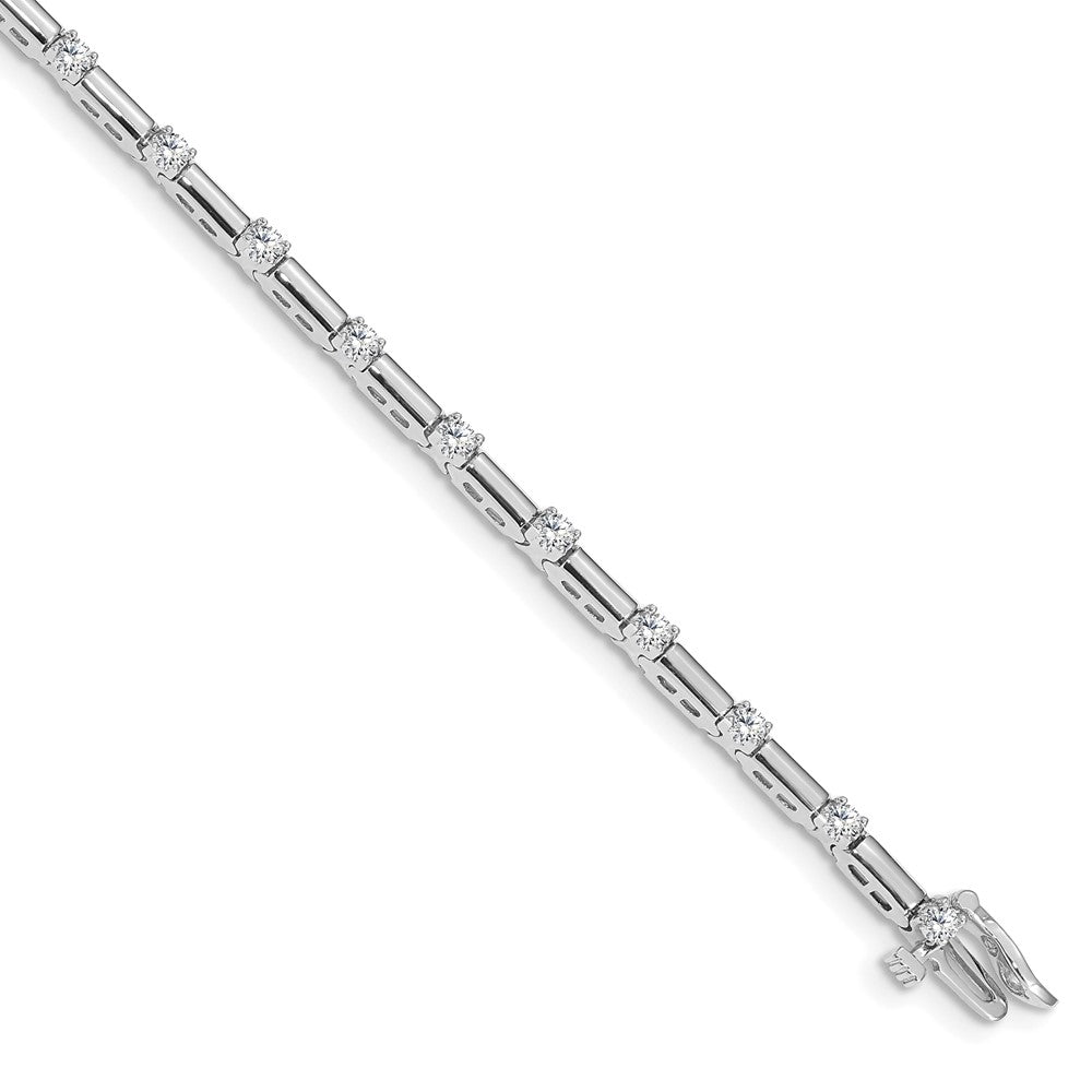 14k White Gold 2.4mm Bar Link Tennis Bracelet Mounting