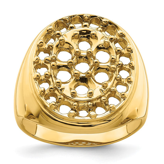 14k Fancy Polished Circular To Mens Diamond Ring Mounting
