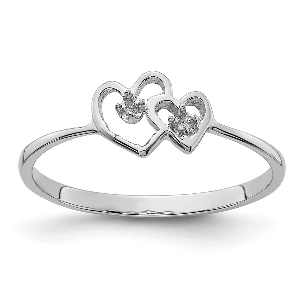 14k White Gold .03ct. Diamond Fancy Ring Mounting