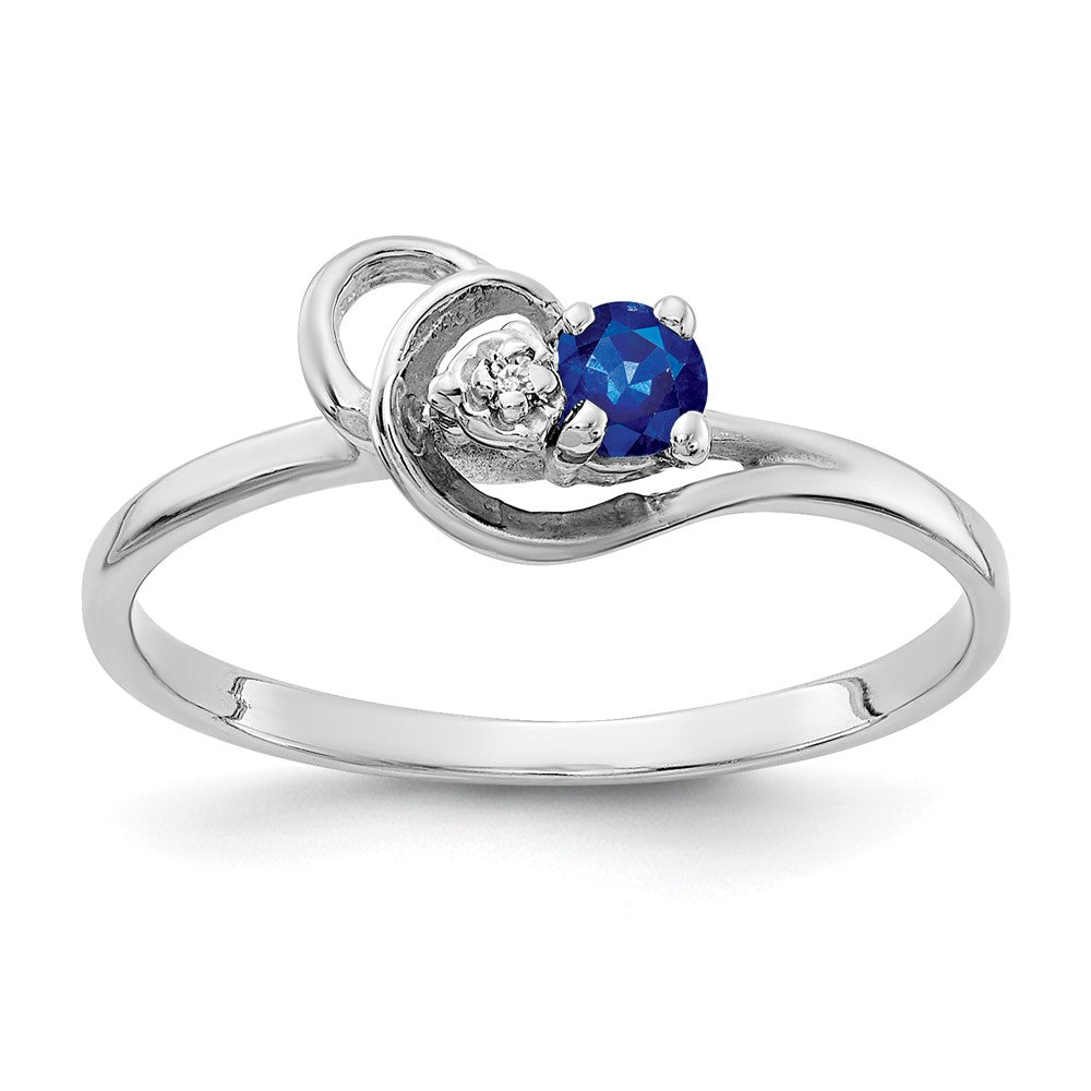 14k White Gold 3mm Sapphire AAA Diamond ring
