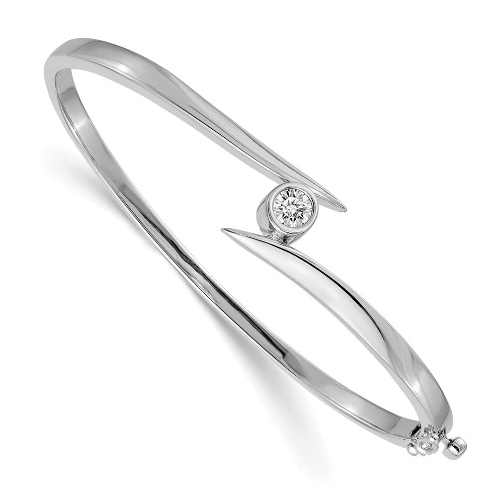 14k White Gold Hinged Bangle Bracelet Mounting