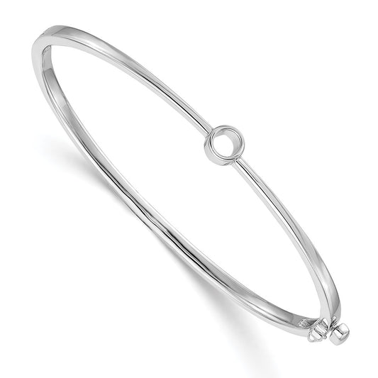 14k White Gold Hinged Bangle Bracelet Mounting