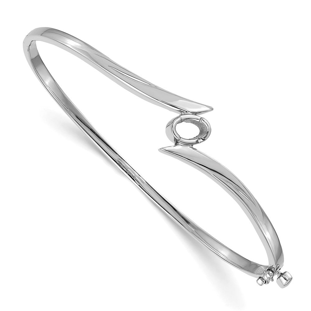 14k White Gold Hinged Bangle Bracelet Mounting