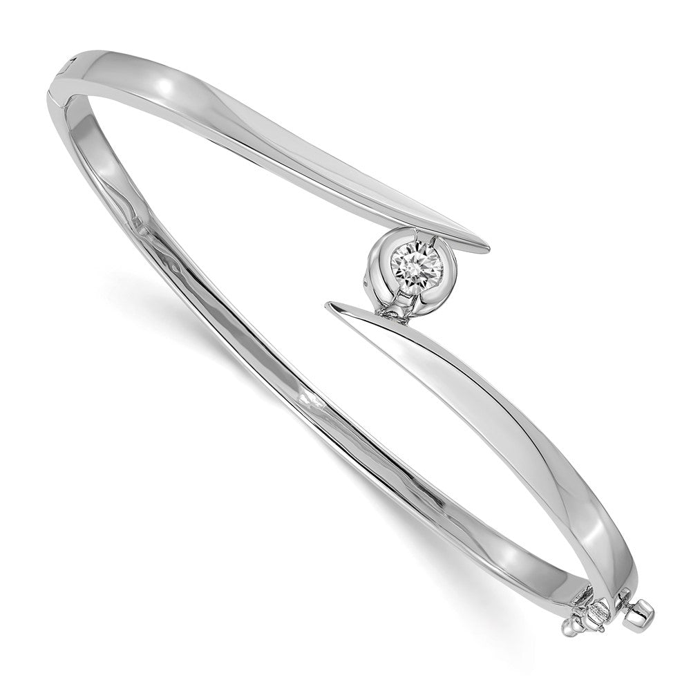 14k White Gold Hinged Bangle Bracelet Mounting