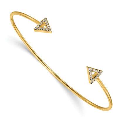 14k 7in A Diamond Triangle Bangle