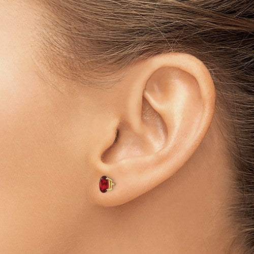14k Garnet Earrings - January