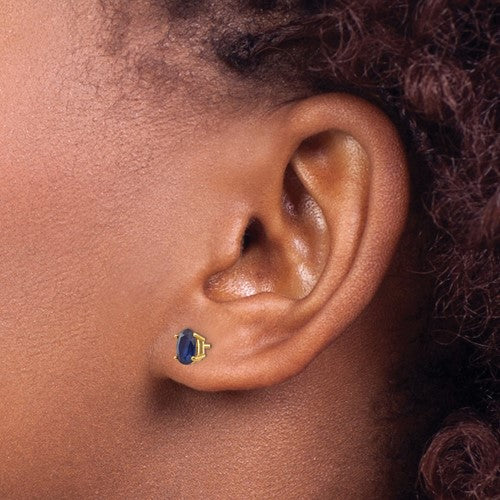 14k Sapphire Earrings - September
