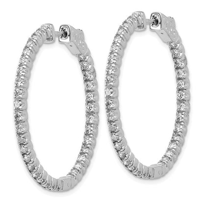 True Origin White Gold 2 carat Lab Grown Diamond VS/SI D E F Safety Clasp In and Out Hoop Earrings