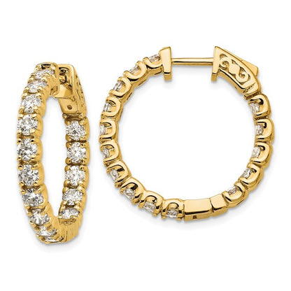 True Origin 2 3/4 carat Lab Grown Diamond VS/SI D E F Safety Clasp In and Out Hoop Earrings