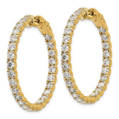 True Origin 4 7/8 carat Lab Grown Diamond VS/SI D E F Safety Clasp In and Out Hoop Earrings