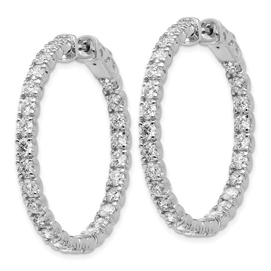 14kw Oro Spotlight Lab Grown Dia. SI+, H+, Round Hoop with Safety Clasp Earrings