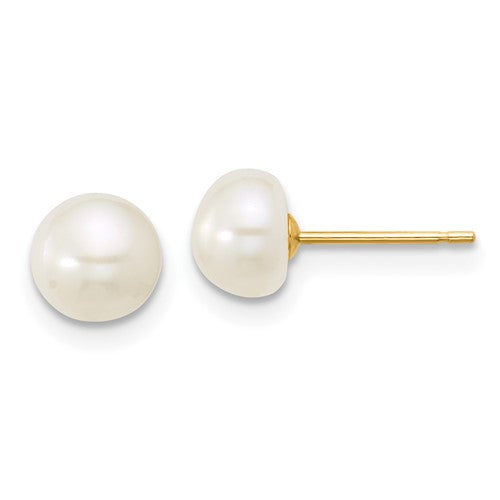 14k 6-7mm White FW Cultured Pearl 18in. Necklace 7.25 Bracelet Earring Set