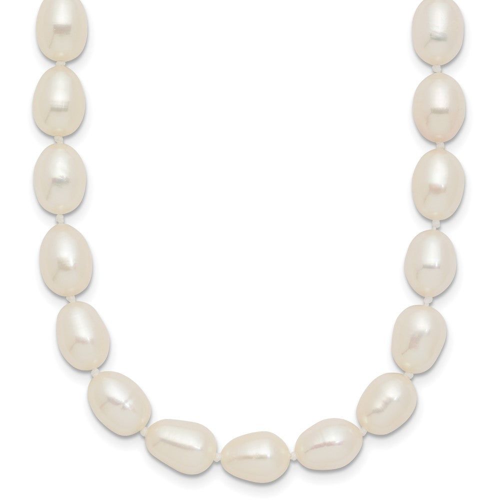 14k 7-8mm White Rice Freshwater Cultured Pearl 20in Necklace