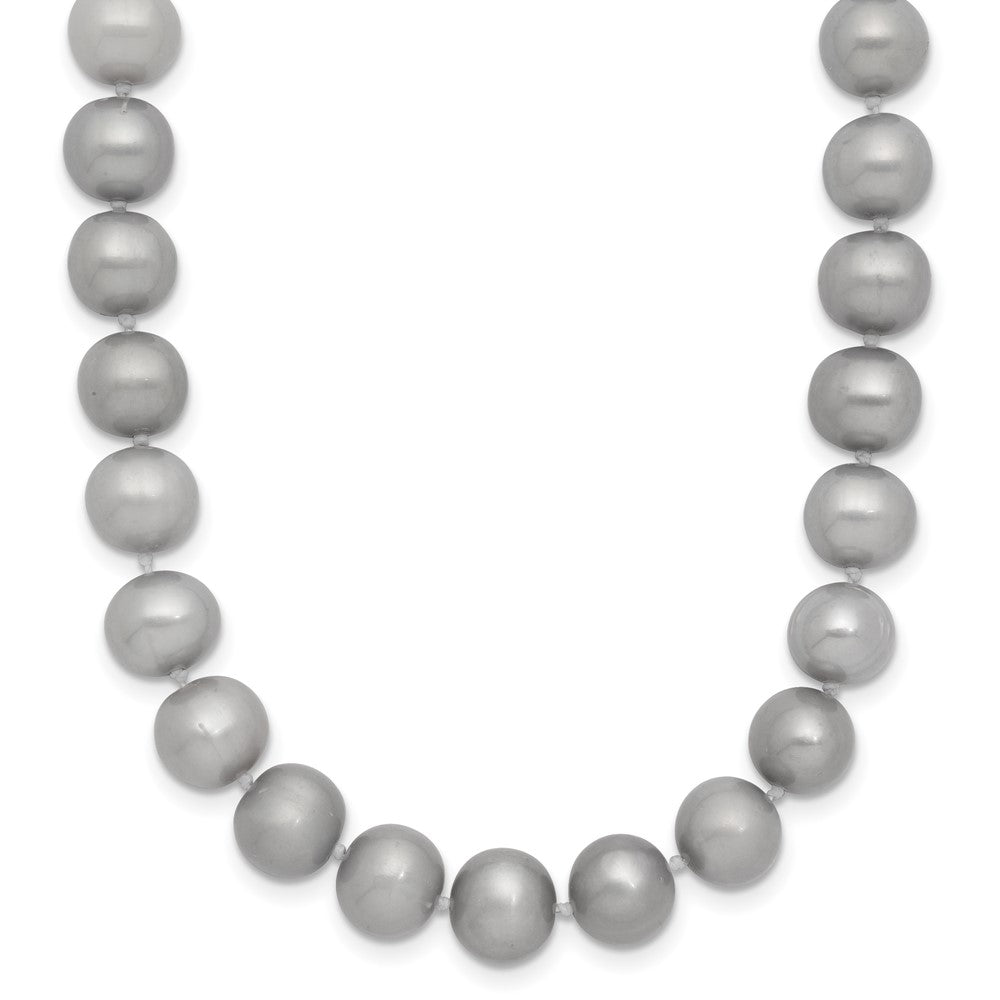 14K 7-8mm Near Round Grey FWC Pearl 18in Necklace