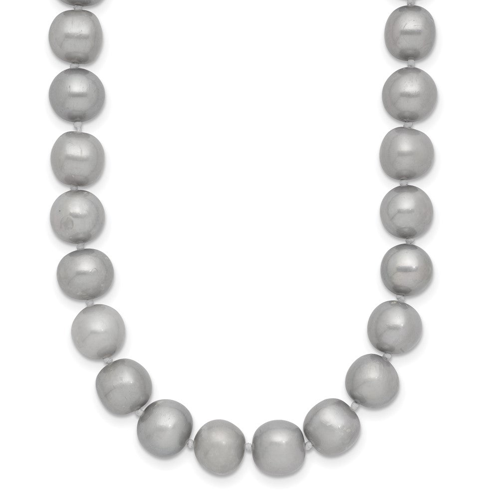 14K 8-9mm Near Round Grey FWC Pearl 16in Necklace