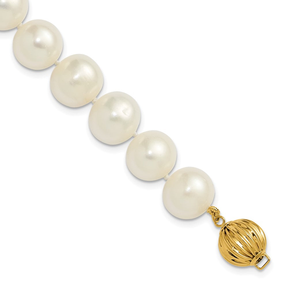 14k 10-11mm Near Rnd Wht Freshwater Cultured Pearl 7.5in Bracelet