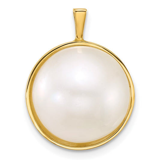 14k 14-15mm Saltwater Cultured Mabe Pearl Pendant