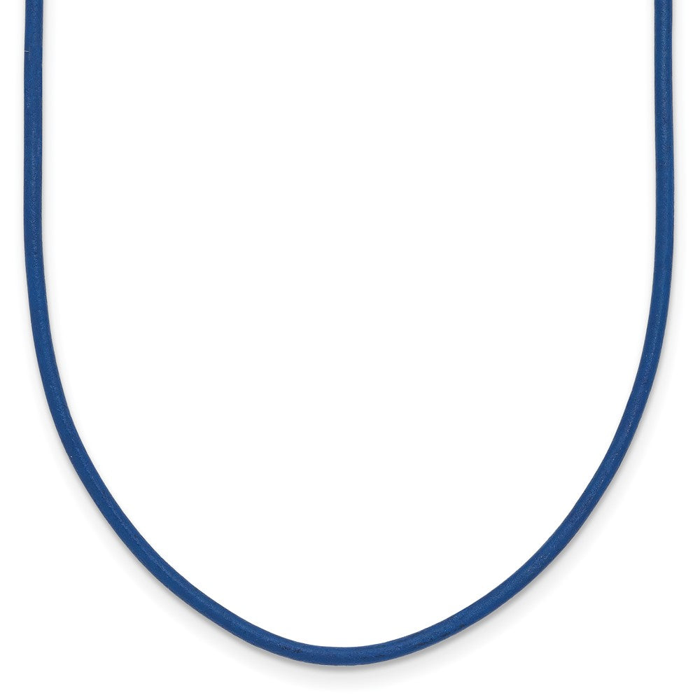 14k 1.5mm 18in Royal Blue Leather Cord Necklace