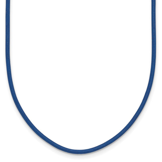 14k 1.5mm 18in Royal Blue Leather Cord Necklace