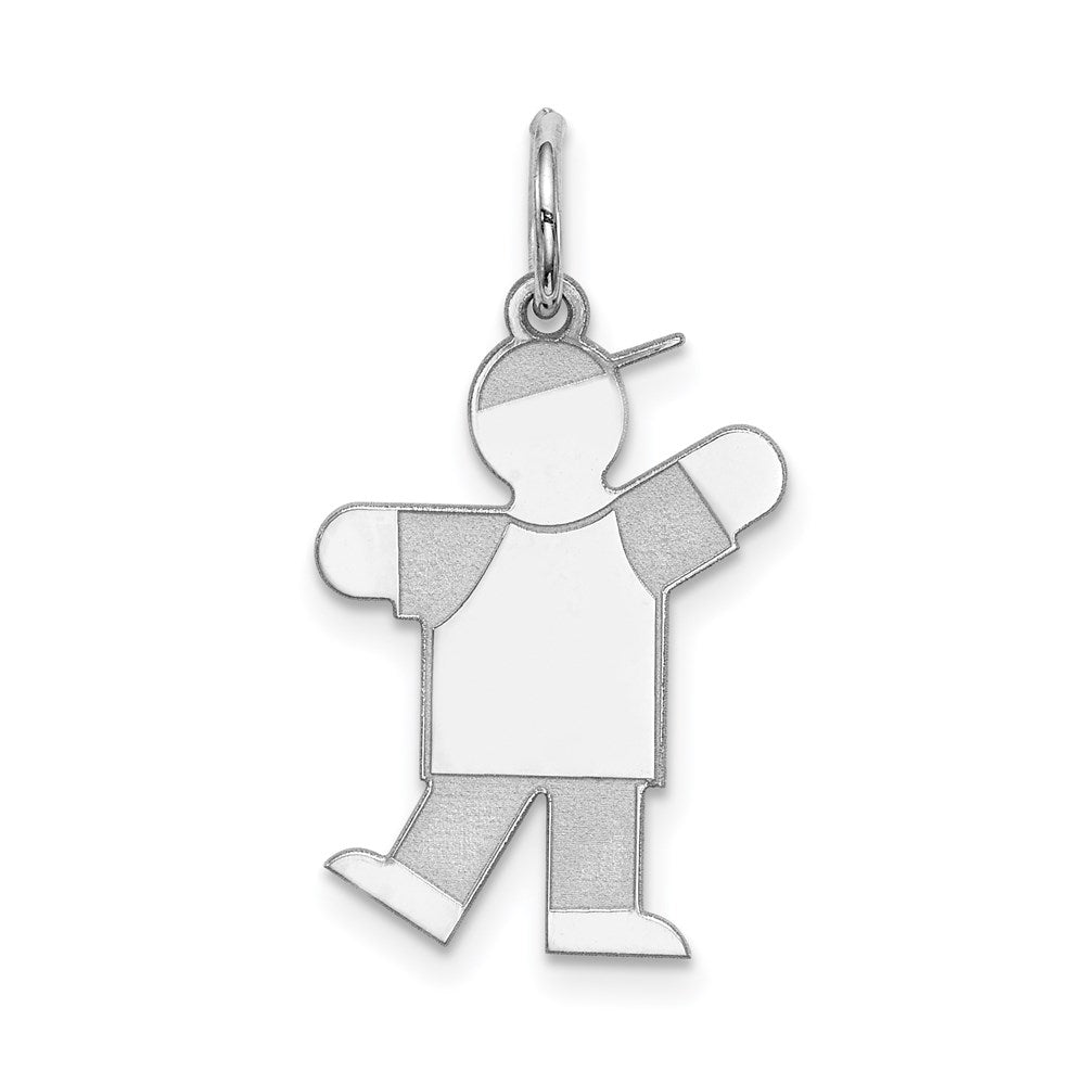 Sterling Silver Rhodium-plated Kid Charm