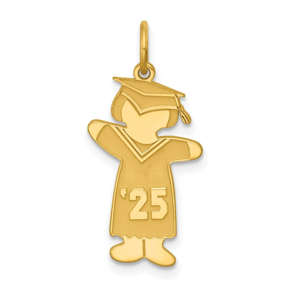 Sterling Silver Gold-plated Class of 2025 Girl Cuddle Charm
