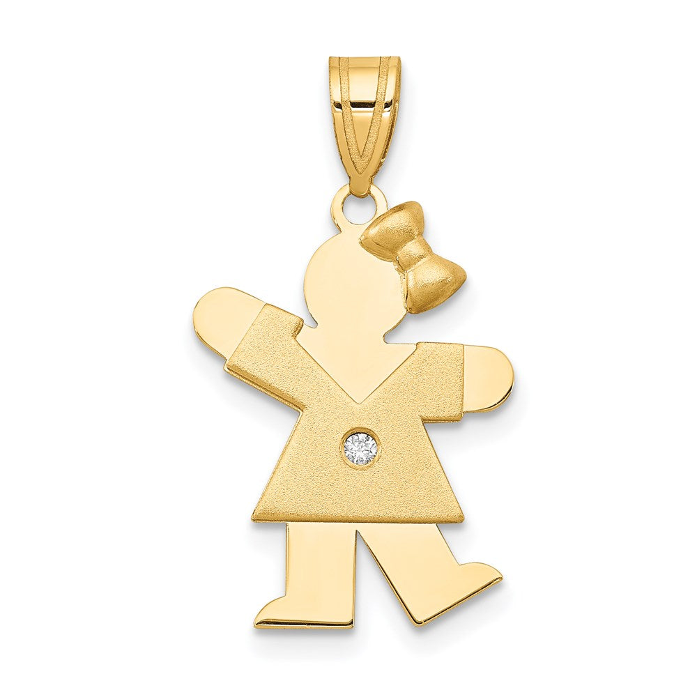 14k A Diamond Kid Pendant