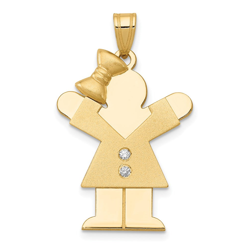 14k A Diamond Kid Pendant