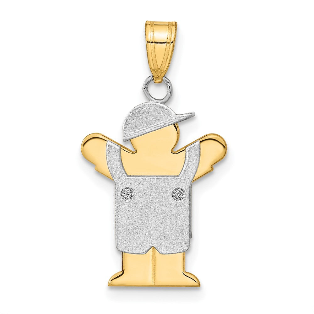 14k Two-Tone Small Boy w/Hat on Left Charm Mounting