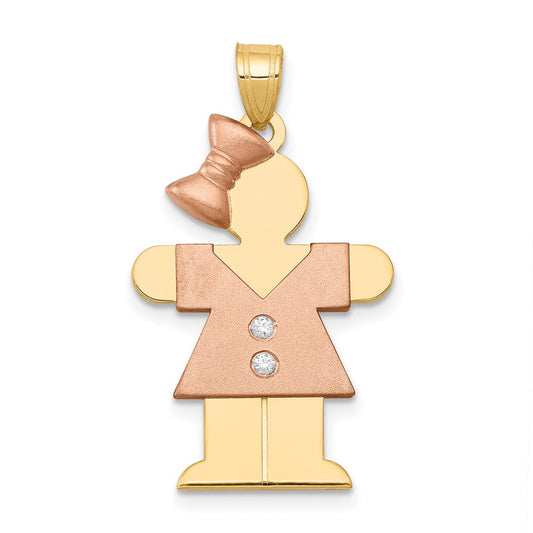 14k Two-tone AAA Diamond Kid Pendant