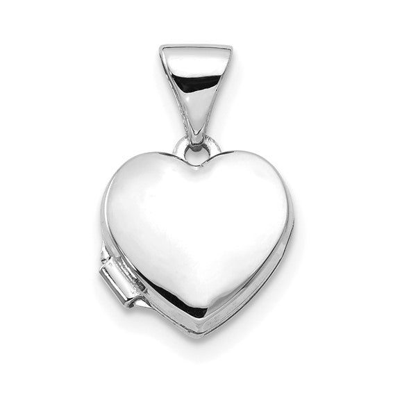 14k White Gold Polished Heart-Shaped Locket