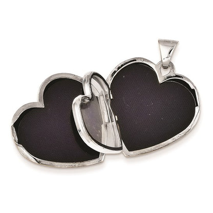 14k White Gold 21mm Heart Domed Family Locket