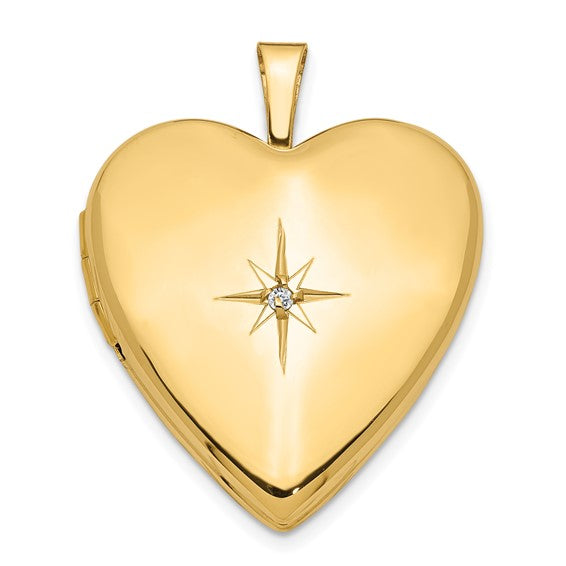 14K 20mm Diamond Heart Locket