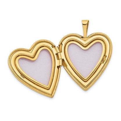 14K 20mm Flower Vine Border Heart Locket