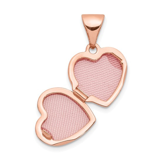 14k Rose Gold 10mm Floral Heart Locket