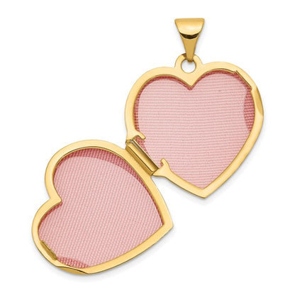 14k 18mm Domed Plain Heart Locket