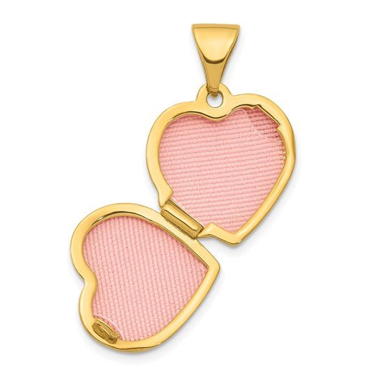 14K Heart 13mm Locket Pendant