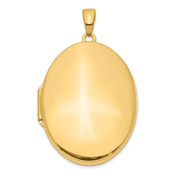 14K Yellow Gold 34mm Oval Locket Pendant