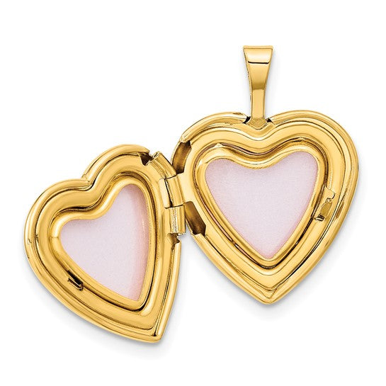 14k 16mm Polished and Satin I LOVE YOU Heart Locket