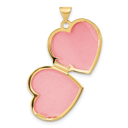 14k Enamel Leaves 18mm Heart Locket