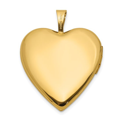 14K 20mm Polished Diamond Heart Locket