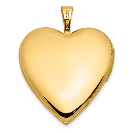 14K Textured and Polished Heart Design 20mm Heart Locket