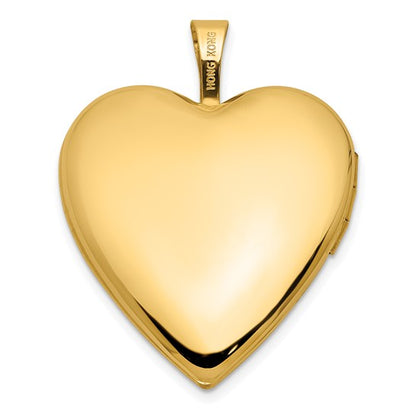 14K Textured and Polished Heart Design 20mm Heart Locket