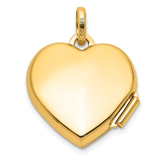 14K Rose and White Rhodium 15mm CHASE THE RAINBOW Heart Locket