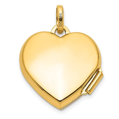 14K Rose and White Rhodium 15mm CHASE THE RAINBOW Heart Locket