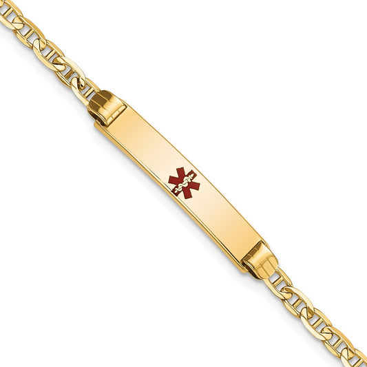 14K Medical 6" Anchor Link Child ID Bracelet