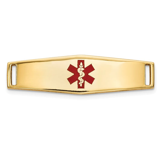 14K Epoxy Enameled Medical ID Ctr Soft Diamond Shape Plate # 816