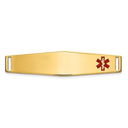 14K Epoxy Enameled Medical ID Off Ctr Soft Diamond Shape Plate # 818
