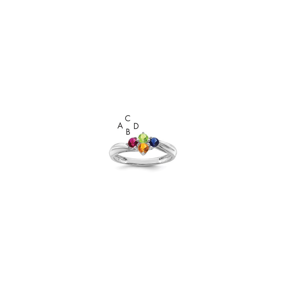Sterling Silver Rhodium-plated Family Jewelry Mounting